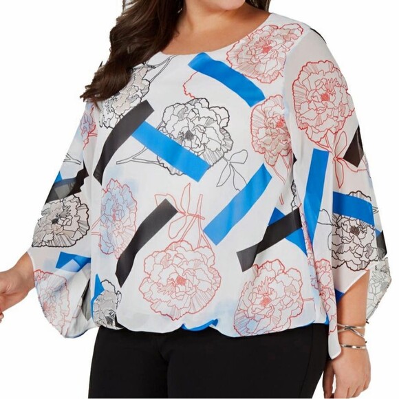Alfani Floral Blouse Size 2X NWT - Picture 1 of 4